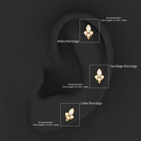 Bezel Set Moissanite Designer Earring for Conch Piercing