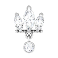 Marquise Moissanite Stud Drop Earring for Helix Piercing