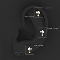 Marquise Moissanite Stud Drop Earring for Helix Piercing