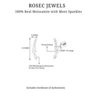 Certified Moissanite Designer Crawler Earring