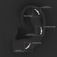 Certified Moissanite Designer Crawler Earring