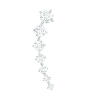 Graduated Style Moissanite Ear Crawler Earring for Helix Piercing