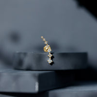 Graduated Style Moissanite Ear Crawler Earring for Helix Piercing