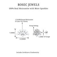 Moissanite Chinese Fan Shaped Cartilage Earring