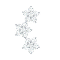 Certified Moissanite Three Flower Stud Earring for Helix Piercing