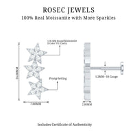 Certified Moissanite Star Ear Crawler Earring