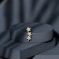Certified Moissanite Star Ear Crawler Earring
