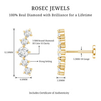 Graduated Style Diamond Crawler Earring for Women