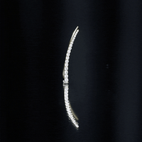Minimalist Moissanite Curved Climber Earring