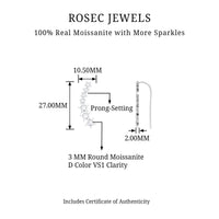 Moissanite Star Climber Earring for Cartilage Piercing