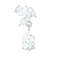 Natural Diamond Teardrop Cartilage Earring With Certificate