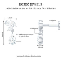 Natural Diamond Teardrop Cartilage Earring With Certificate
