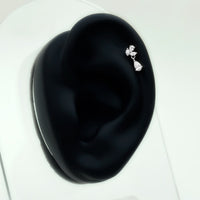 Natural Diamond Teardrop Cartilage Earring With Certificate