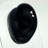 Natural Diamond Teardrop Cartilage Earring With Certificate