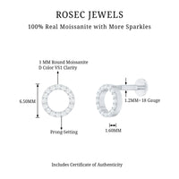Minimal Moissanite Circle Helix Earring for Women