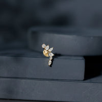 Certified Moissanite Curved Helix Earring for Women