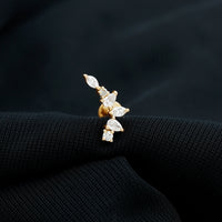 Certified Moissanite Curved Helix Earring for Women