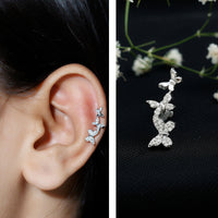 Rosec Jewels Moissanite butterfly climber earring for helix piercing, body jewelry featuring sparkling butterfly design.