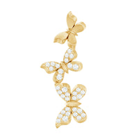 Rosec Jewels Moissanite butterfly climber earring for helix piercing, body jewelry with sparkling butterfly design.