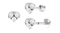 Genuine Diamond Tragus Earring with Flat Back