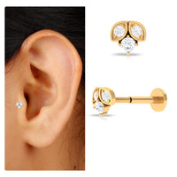 Genuine Diamond Tragus Earring with Flat Back