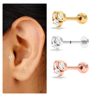 Genuine Diamond Tragus Earring with Flat Back