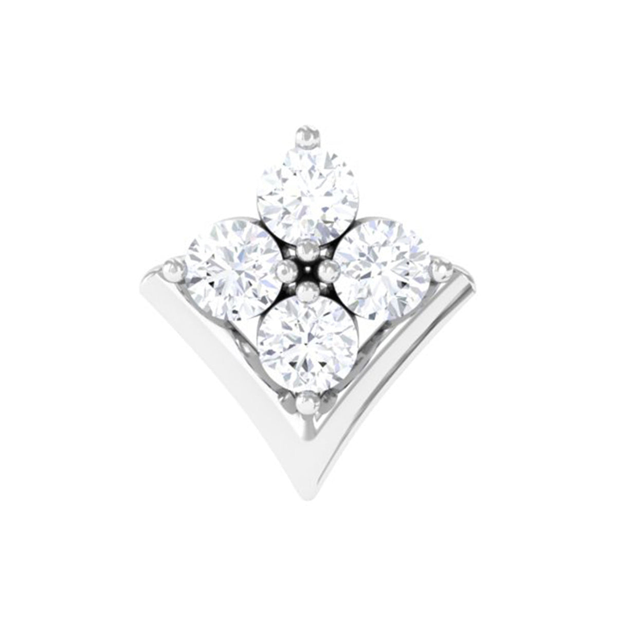 Certified Moissanite Floral Cluster Cartilage Earring