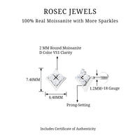 Certified Moissanite Floral Cluster Cartilage Earring
