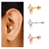 Certified Moissanite Floral Cluster Cartilage Earring
