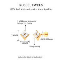 Certified Moissanite Floral Cluster Cartilage Earring