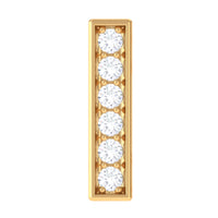 Round Moissanite Bar Earring for Cartilage Piercing