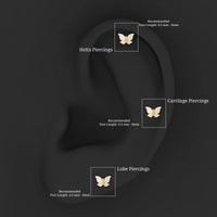 Exquisite Moissanite Butterfly Cartilage Earring