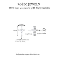 Minimalist Moissanite Cross Cartilage Earring