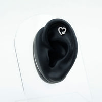 Certified Moissanite Heart Cartilage Earring