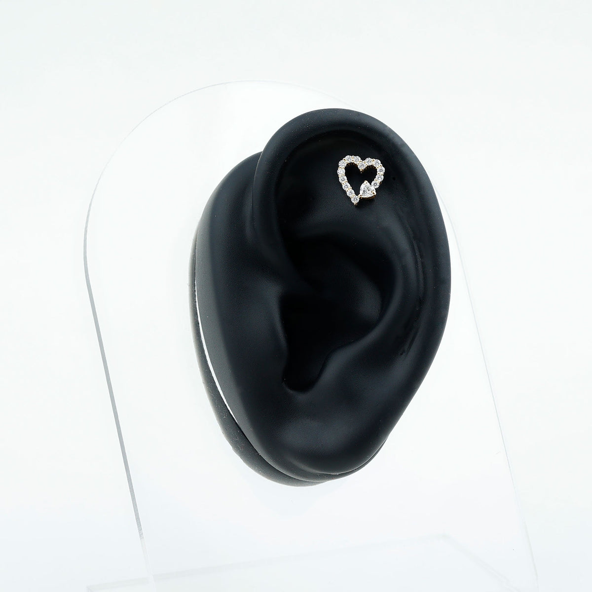 Certified Moissanite Heart Cartilage Earring