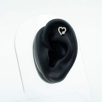 Certified Moissanite Heart Cartilage Earring
