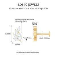 Marquise Cut Moissanite Cluster Helix Earring