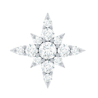 Moissanite Starburst Cartilage Earring with Flat Back