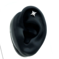 Moissanite Starburst Cartilage Earring with Flat Back