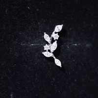 Womens Marquise Diamond Leaf Crawler Earring