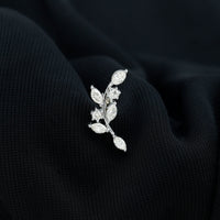 Womens Marquise Diamond Leaf Crawler Earring