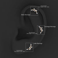 Womens Marquise Diamond Leaf Crawler Earring