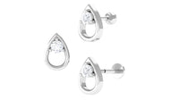 Round Moissanite Teardrop Helix Earring