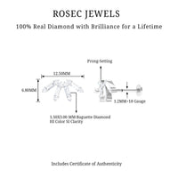 Baguette Diamond Fan Cartilage Earring