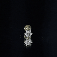 Tiny Moissanite Flower Cluster Earring for Conch Piercing