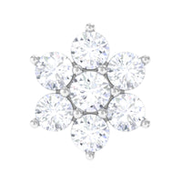 Tiny Moissanite Flower Cluster Earring for Conch Piercing