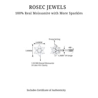 Tiny Moissanite Flower Cluster Earring for Conch Piercing