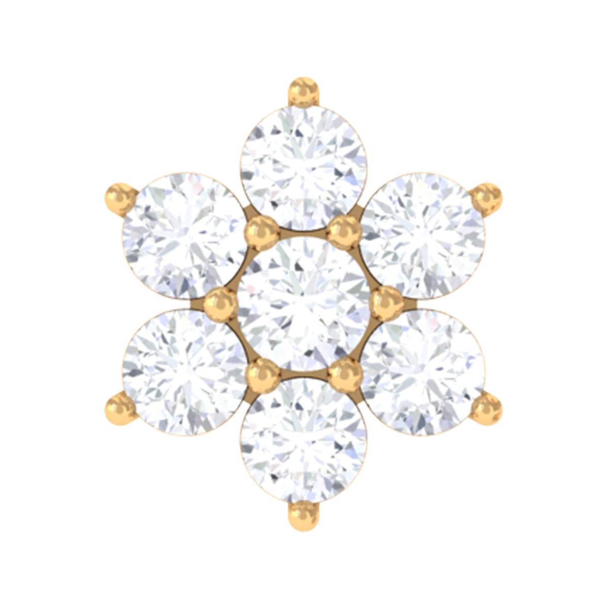 Tiny Moissanite Flower Cluster Earring for Conch Piercing