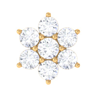 Tiny Moissanite Flower Cluster Earring for Conch Piercing