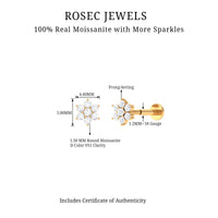 Tiny Moissanite Flower Cluster Earring for Conch Piercing